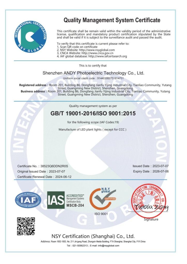 ISO certification